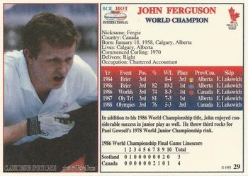 1993 Ice Hot International #29 John Ferguson Back